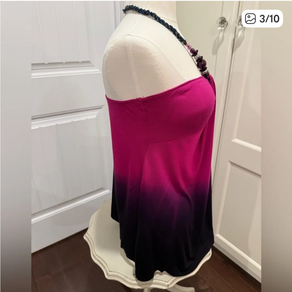 VENUS Pink and Black Ombre Strapless Blouse - Picture 3 of 7